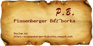 Pissenberger Bíborka névjegykártya